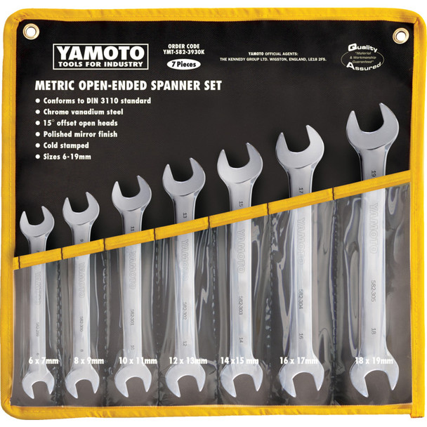 Yamoto 6-19mm Ch/Vanadium O/E Spannerset 7Pc