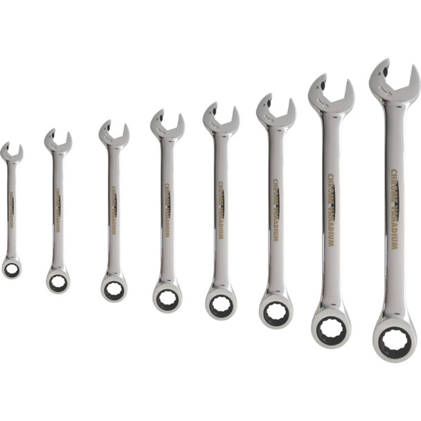 Kennedy 8-19mm DOUBLE RATCHET COMBINATIONSPANNER SET 8-PCE