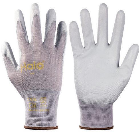 Halo Grey Nylon Lined Pu Coated Gloves Size-9