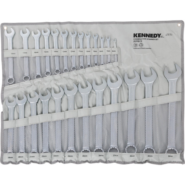 KENNEDY SE 6-32MM CV COMBINATION SPANNER SET 25PC