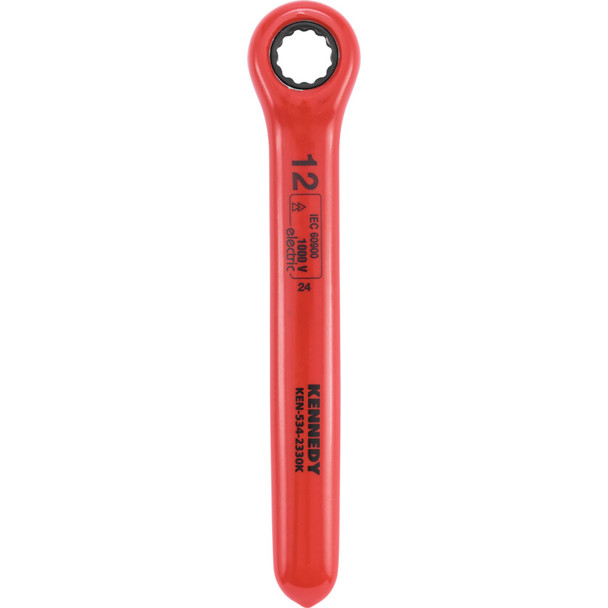 KENNEDY 12mm INSULATED RATCHET RING SPANNER DOUBLE TRIANGLE 1000 V