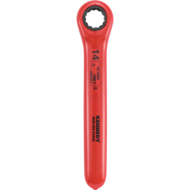 KENNEDY 14mm INSULATED RATCHET RING SPANNER DOUBLE TRIANGLE 1000 V