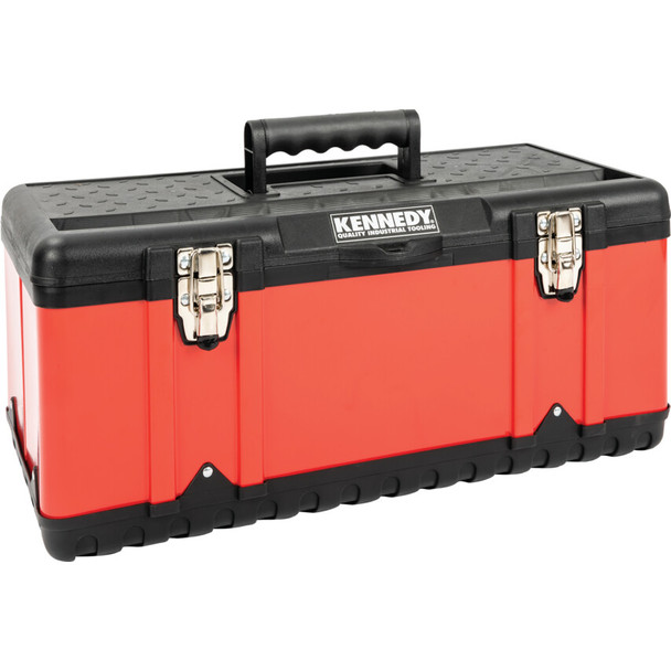 KENNEDY 582x298x255mm RED METAL TOOLBOX