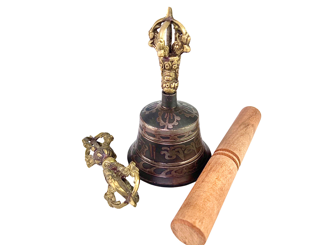 Tibetan Bell with Dorje and Striker - 5 Bronze