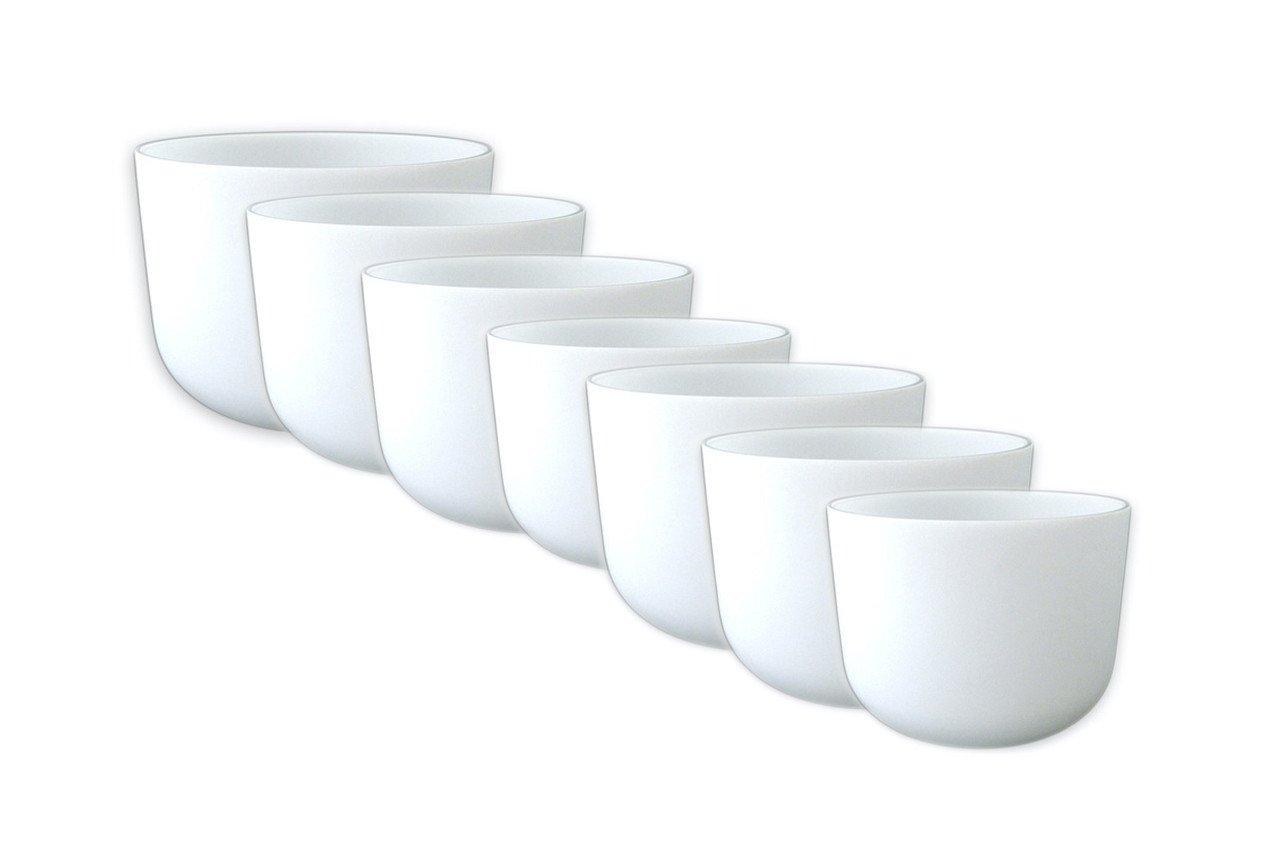 クリスタルボウル 432Hz 7インチCノート Crystal Vibes 432Hz 7-Note Frosted Crystal Singing Bowl Set 8-14