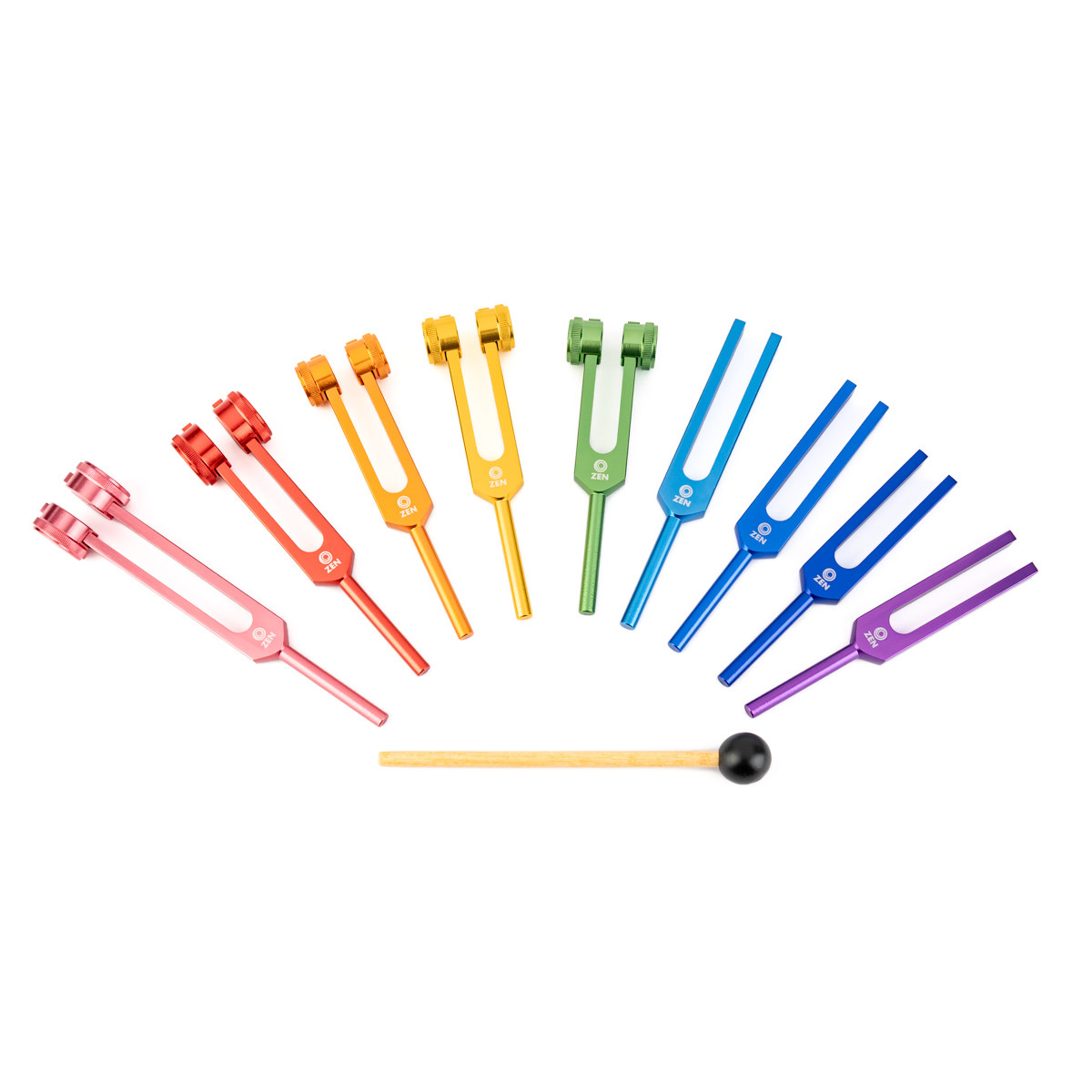 Zen Solfeggio Notes Set of Nine Tuning Forks