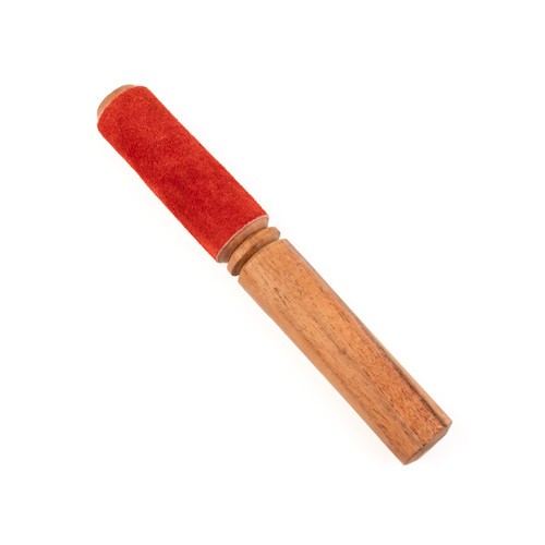 Carved Maroon Dual Suede/Wood Singing Bowl Striker #WS1M