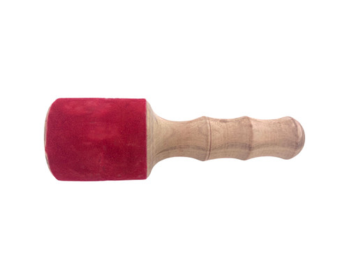 Medium Wood Maroon Suede Singing Bowl Striker #WS2M