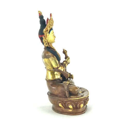 Stern Detailed Manjushri Copper Nepalese Statue #St128