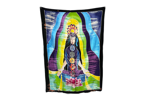 Hand Made 7 Chakra Bali Rayon Batik Woman Goddess Wall Hanging #pfbali6B