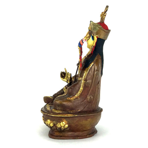 Gilded Gold/Bronze 9” Guru Rinpoche Nepalese Buddha Statue #st231