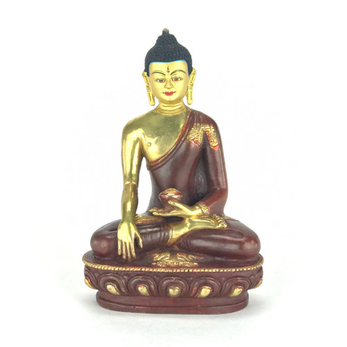 Gilded Gold/Bronze 8.5" Shakyamuni Nepalese Buddha Statue #st219
