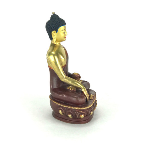 Gilded Gold/Bronze 8.5" Shakyamuni Nepalese Buddha Statue #st219
