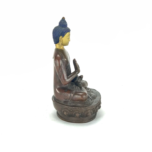 Gilded Gold/Bronze 8.5" Amoghasiddhi Nepalese Buddha Statue #st220