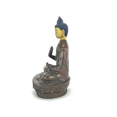 Gilded Gold/Bronze 8.5" Amoghasiddhi Nepalese Buddha Statue #st220