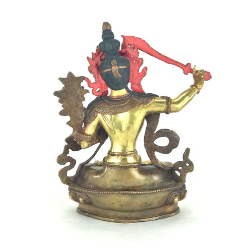 Gilded Gold/Bronze 8.5" Manjushri Nepalese Buddha Statue #st226