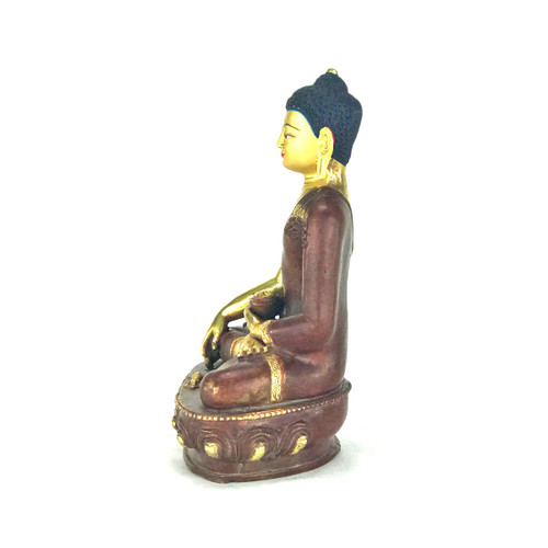 Gilded Gold/Bronze 8.5" Shakyamuni Nepalese Buddha Statue #st234