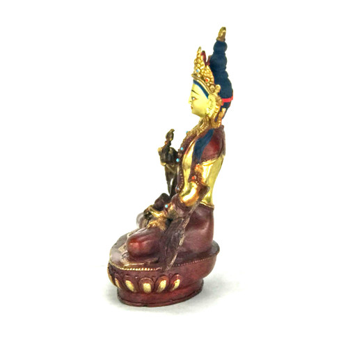Gilded Gold/Bronze 8.5" Vajrasattva Nepalese Buddha Statue #st235