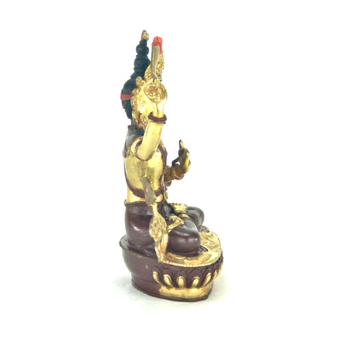 Gilded Gold/Bronze 8.5" Manjushri Nepalese Buddha Statue #st238