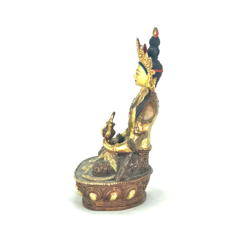 Gilded Gold/Bronze 8" Amitabha Nepalese Buddha Statue #st240