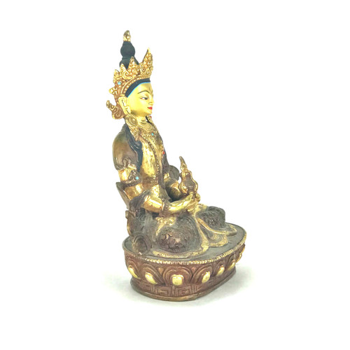 Gilded Gold/Bronze 8" Amitabha Nepalese Buddha Statue #st240