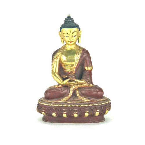 Gilded Gold/Bronze 8" Amitabha Nepalese Buddha Statue #st241