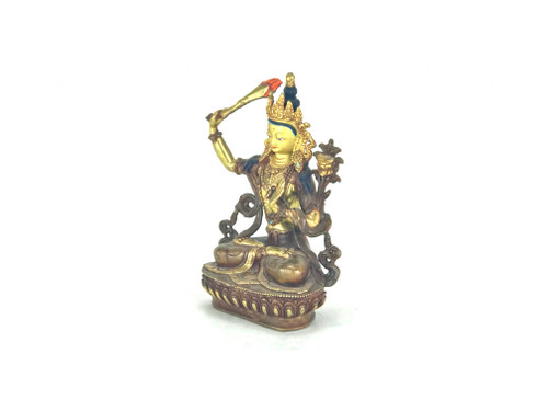 Gilded Gold/Bronze 8.5" Manjushri Nepalese Buddha Statue #st242