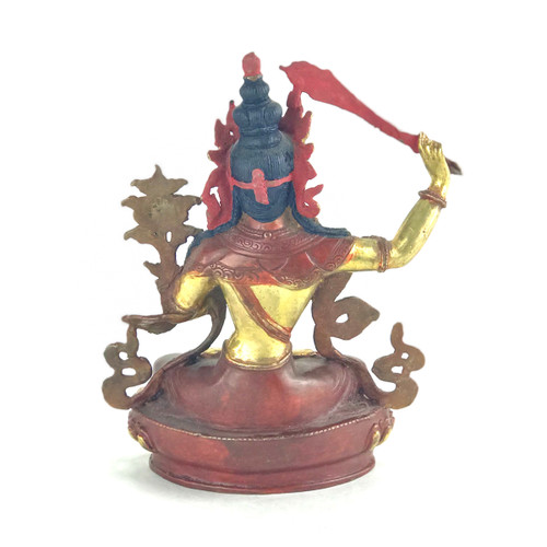 Gilded Gold/Bronze 8.5" Manjushri Nepalese Buddha Statue #st249