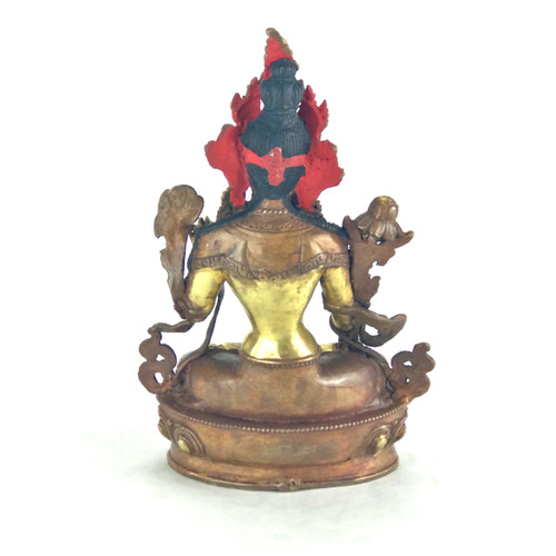 Gilded Gold/Bronze 9" White Tara Nepalese Statue #st254