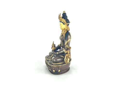 *Light Blemished Gilded Gold/Bronze 8.5" Amitabha Nepalese Buddha Statue #st256