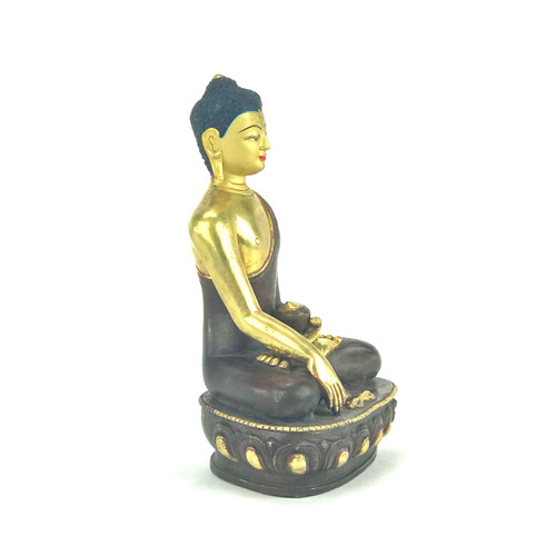 Gilded Gold/Bronze 8" Shakyamuni Nepalese Buddha Statue #st261