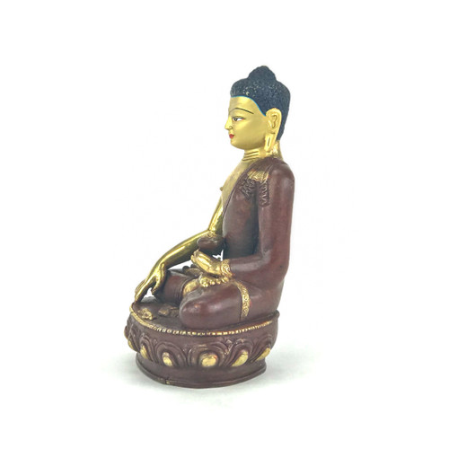Gilded Gold/Bronze 8" Shakyamuni Nepalese Buddha Statue #st265