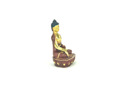 Gilded Gold/Bronze 7.5" Shakyamuni Nepalese Buddha Statue #st273