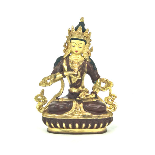 Gilded Gold/Bronze 8.5" Vajrasattva Nepalese Buddha Statue #st274