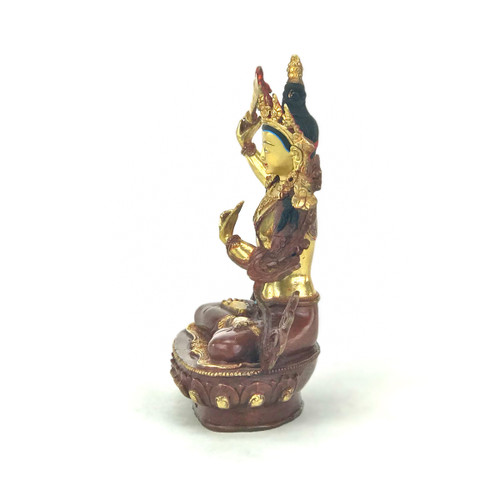 Gilded Gold/Bronze 8.5" Manjushri Nepalese Buddha Statue #st279