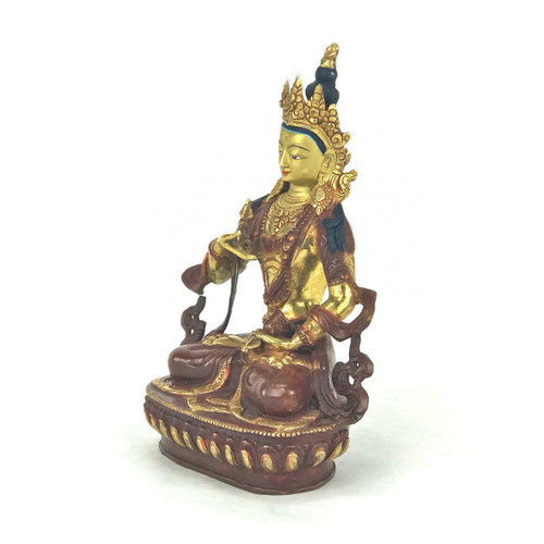 Gilded Gold/Bronze 8.5" Vajrasattva Nepalese Buddha Statue #st282