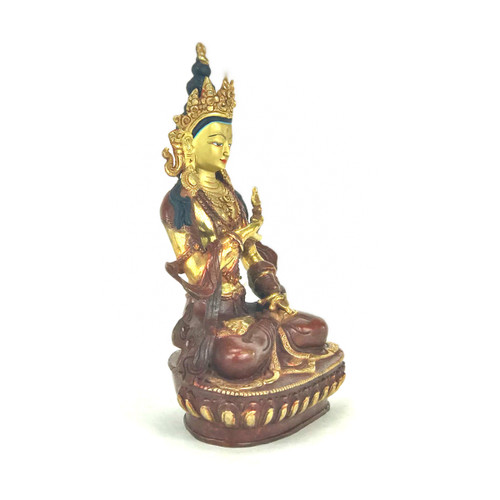 Gilded Gold/Bronze 8.5" Vajrasattva Nepalese Buddha Statue #st282