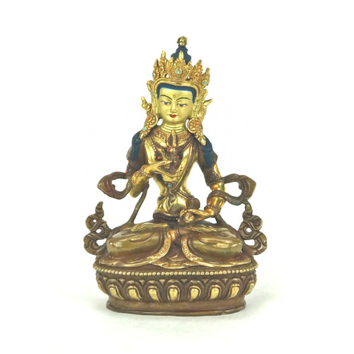 Gilded Gold/Bronze 8.5" Vajrasattva Nepalese Buddha Statue #st283