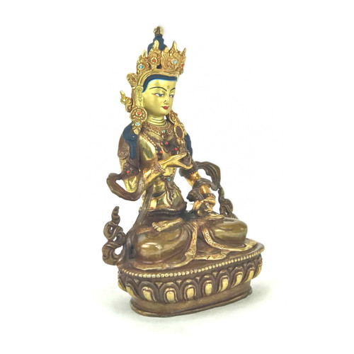 Gilded Gold/Bronze 8.5" Vajrasattva Nepalese Buddha Statue #st283