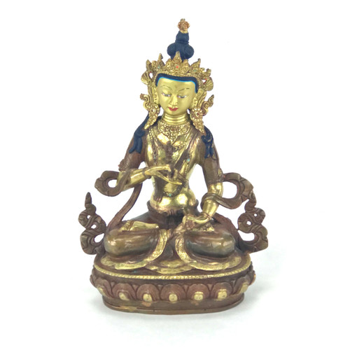 Gilded Gold/Bronze 8.5" Vajrasattva Nepalese Buddha Statue #st287