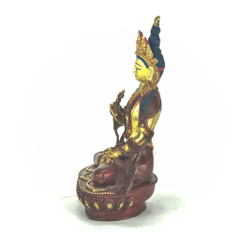 Gilded Gold/Bronze 8.5" Vajrasattva Nepalese Buddha Statue #st290