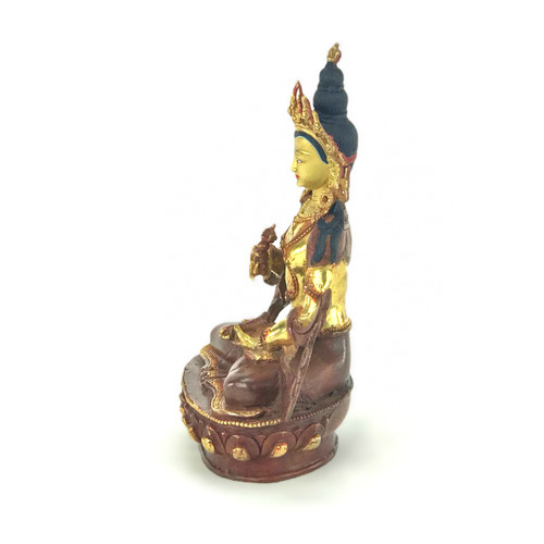 Gilded Gold/Bronze 8.5" Vajrasattva Nepalese Buddha Statue #st123