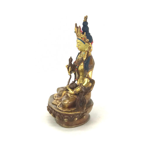 Gilded Gold/Bronze 8" Vajrasattva Nepalese Buddha Statue #st115