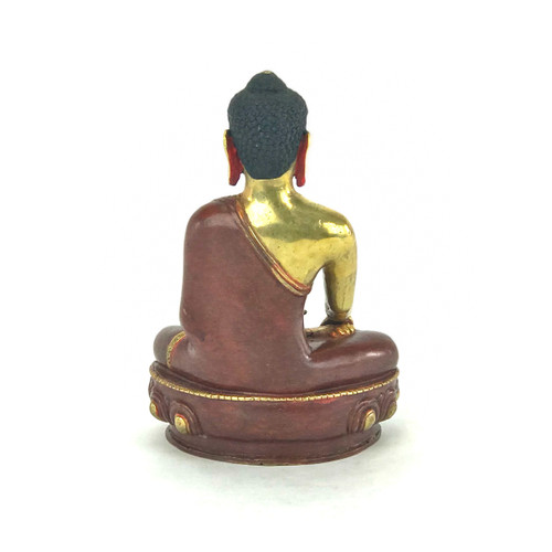 Gilded Gold/Bronze 7.5" Shakyamuni Nepalese Buddha Statue #st125