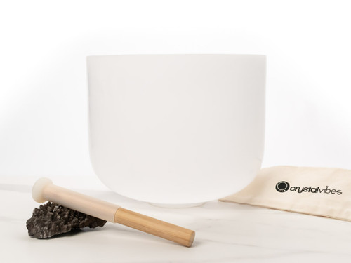 12" A Note 440Hz Third Octave Frosted Crystal Singing Bowl Crystal Vibes #cvf12am20-3