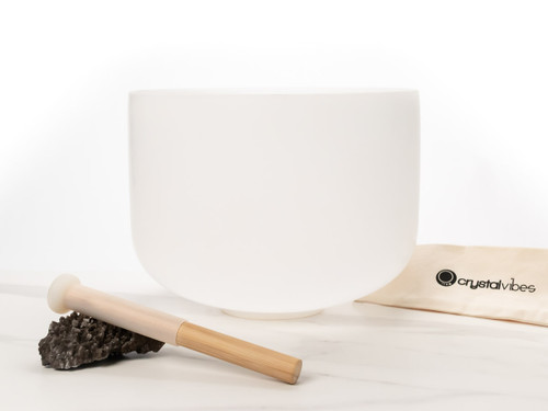 13" B Note 440Hz Perfect Pitch Third Octave Frosted Crystal Singing Bowl Crystal Vibes #cvf13bpp0-3
