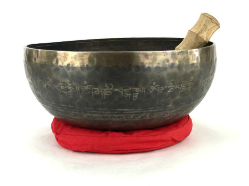 17.25" A#/F Note Etched Himalayan Singing Bowl #a71140118