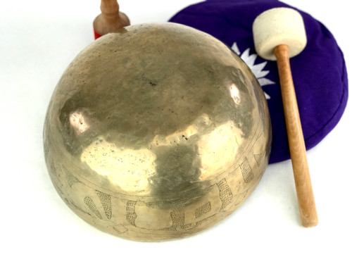 13" F#/D Note Engraved Himalayan Singing Bowl #f34450420