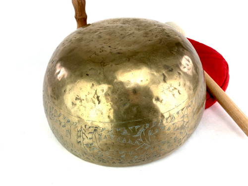 13" F#/C# Note Engraved Himalayan Singing Bowl #f31350920