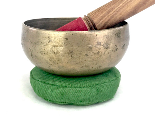 4.5" A#/D# Note Antique Himalayan Singing Bowl #a3320221